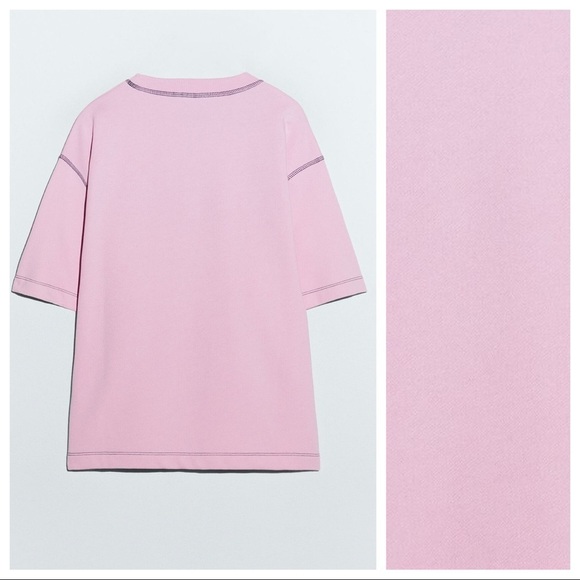 NWT. Zara Pink "New York" Print Sweatshirt. Size S. - Picture 3 of 7